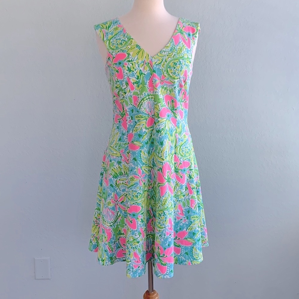 Lilly Pulitzer Vibrant Green and Pink Mini Dress - Picture 5 of 15